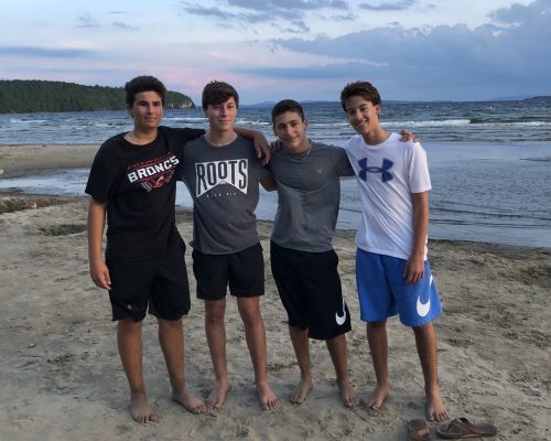 boys at the beach in Burlington, Vermont