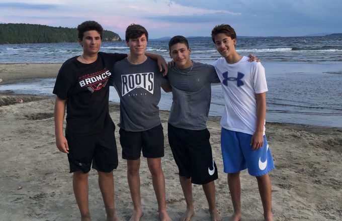 boys at the beach in Burlington, Vermont