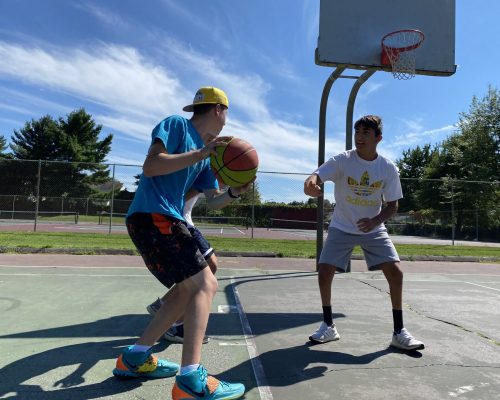 boys playing basketball