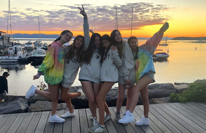 girls at sunset