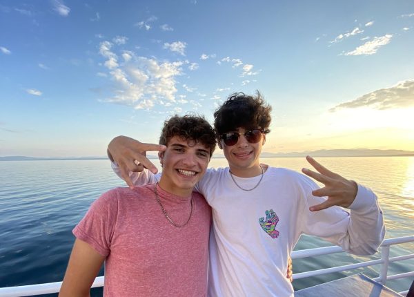 Male students on boat