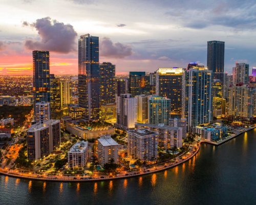 Miami at dusk Skyline