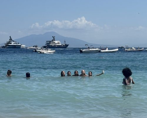 amalfi coast in water