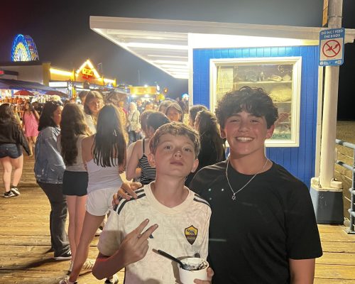 boys at Santa monica pier MS