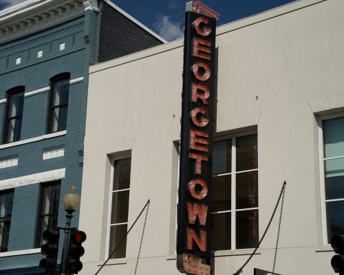 washington georgetown neon sign detail