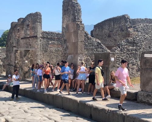 Students in Pompeii Italy