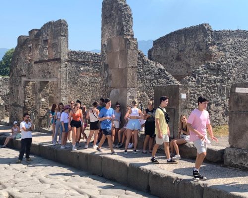 Students in Pompeii Italy