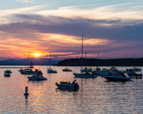 sunset burlington, Vermont
